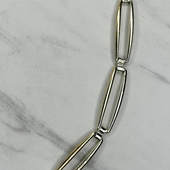 Skinny Silver Gold Chain Link Belt Large XL Two Tone ✨ - Picture 6 of 11